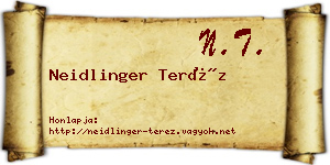 Neidlinger Teréz névjegykártya